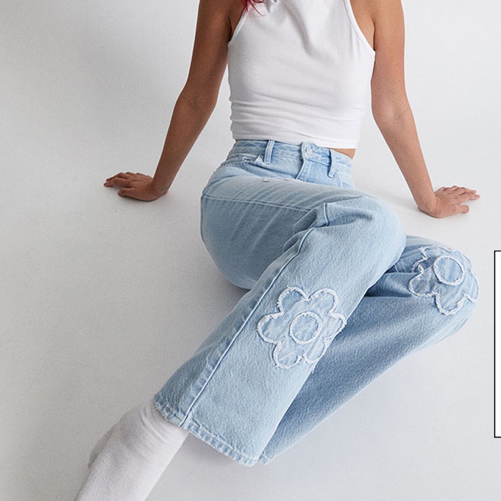 PacSun Eco Floral Patch Boyfriend Jeans (sold out online)